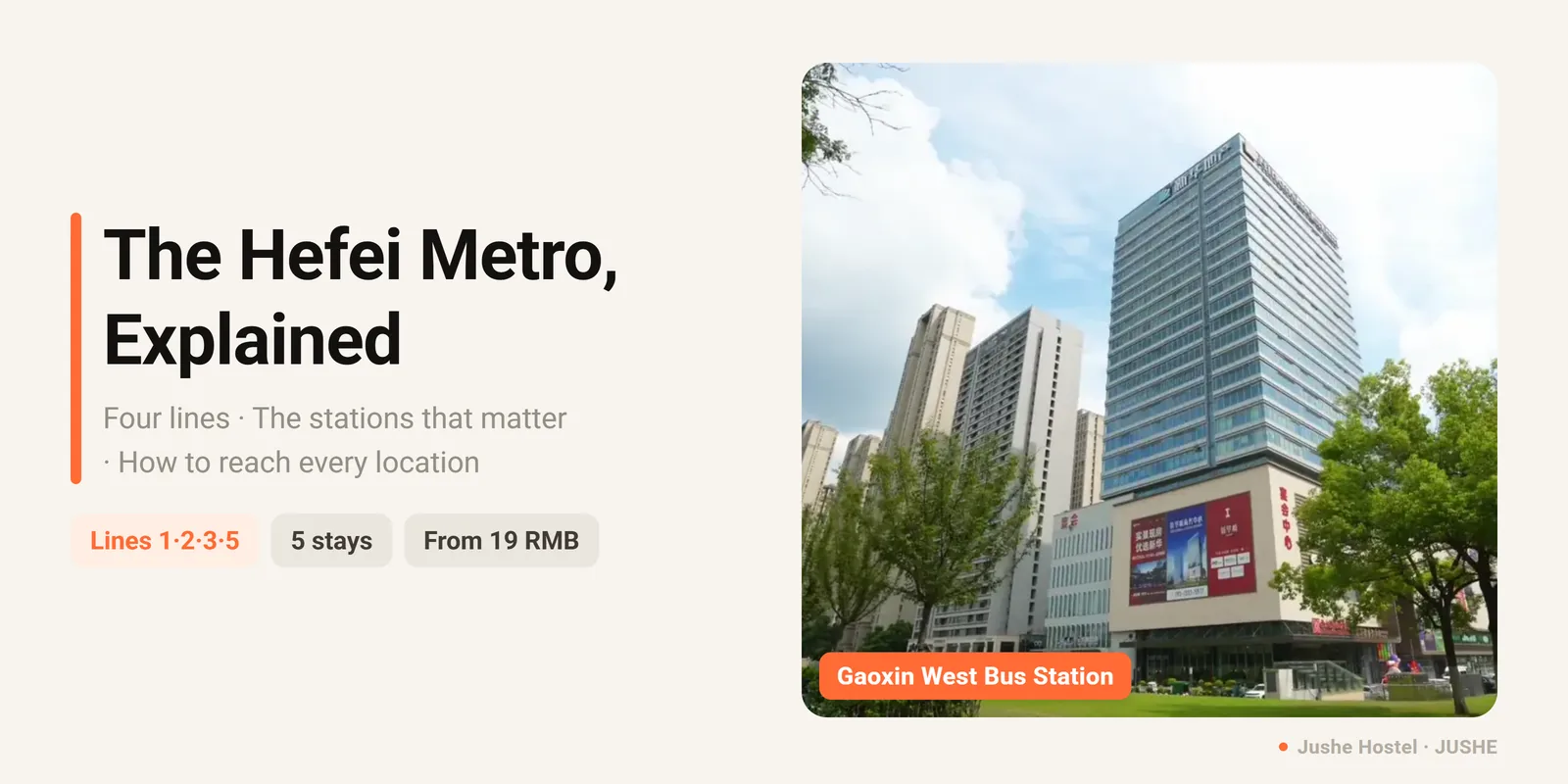 The Hefei Metro, Explained: Four Lines and the Stations That Matter